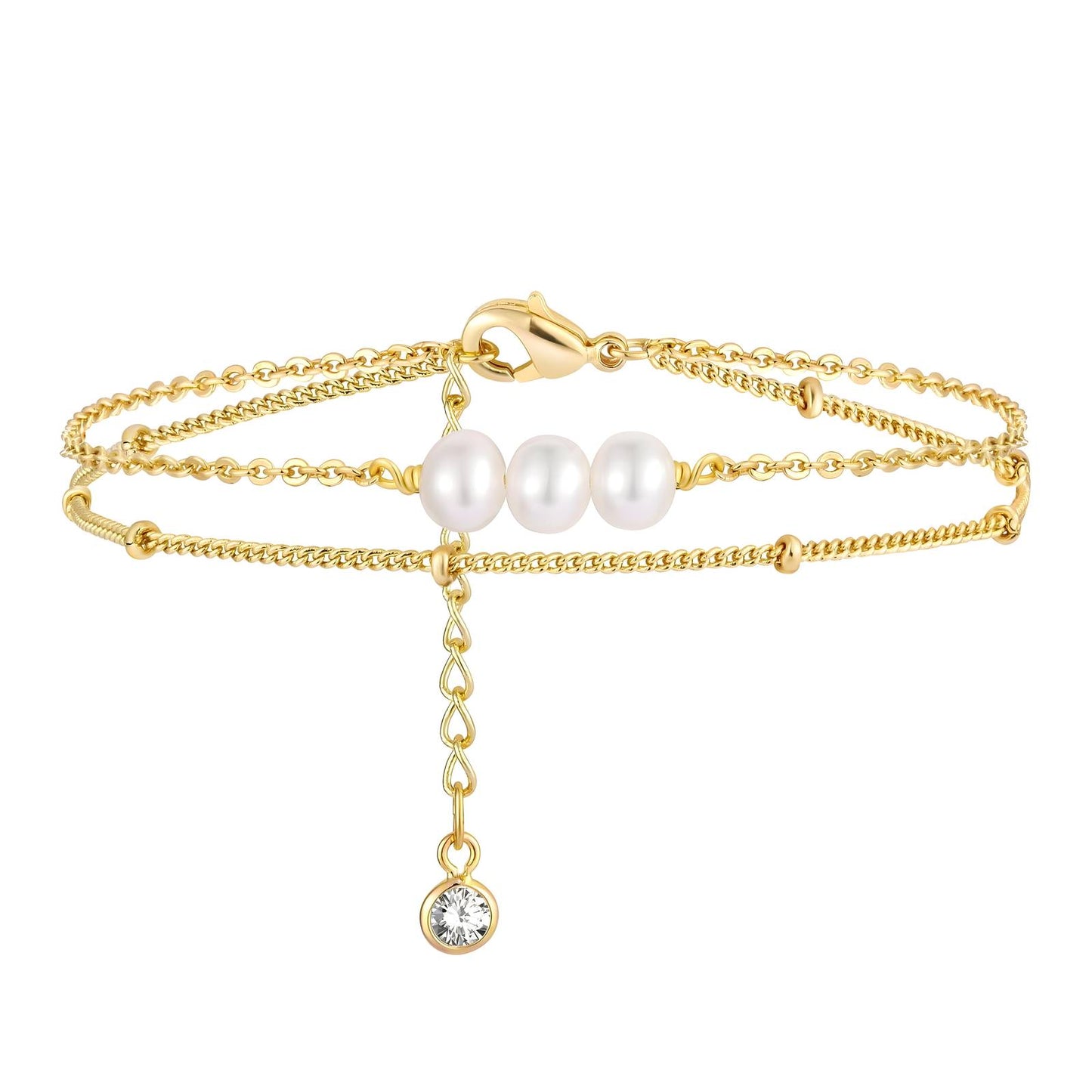 EDITH Diamond Tripple Pearl Bracelet
