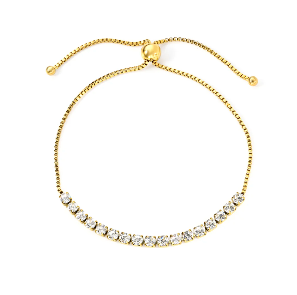 FRANCA adjustable Diamond Tennis Bracelet