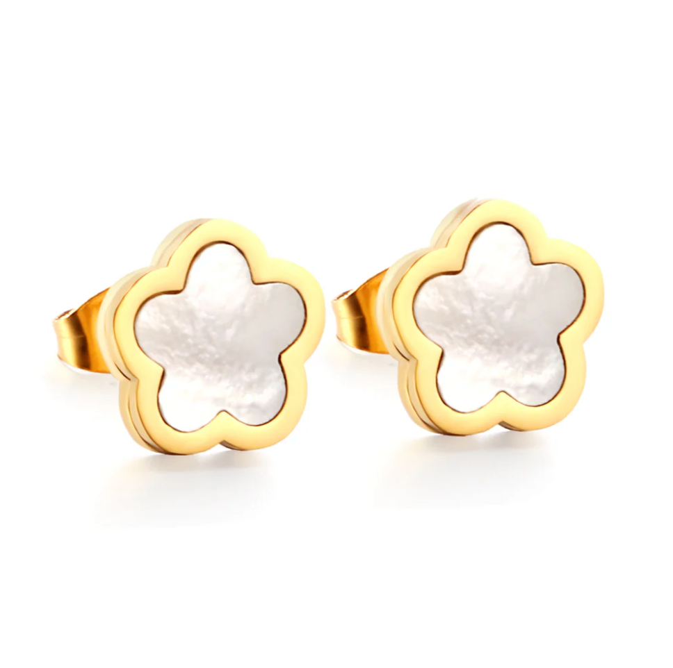 DANI Clover Stud Earrings Modern Golden Earrings