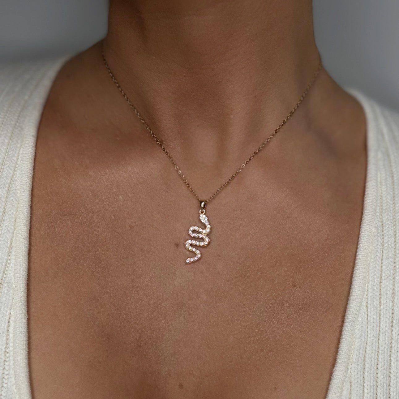 DARIA Diamond Snake Necklace