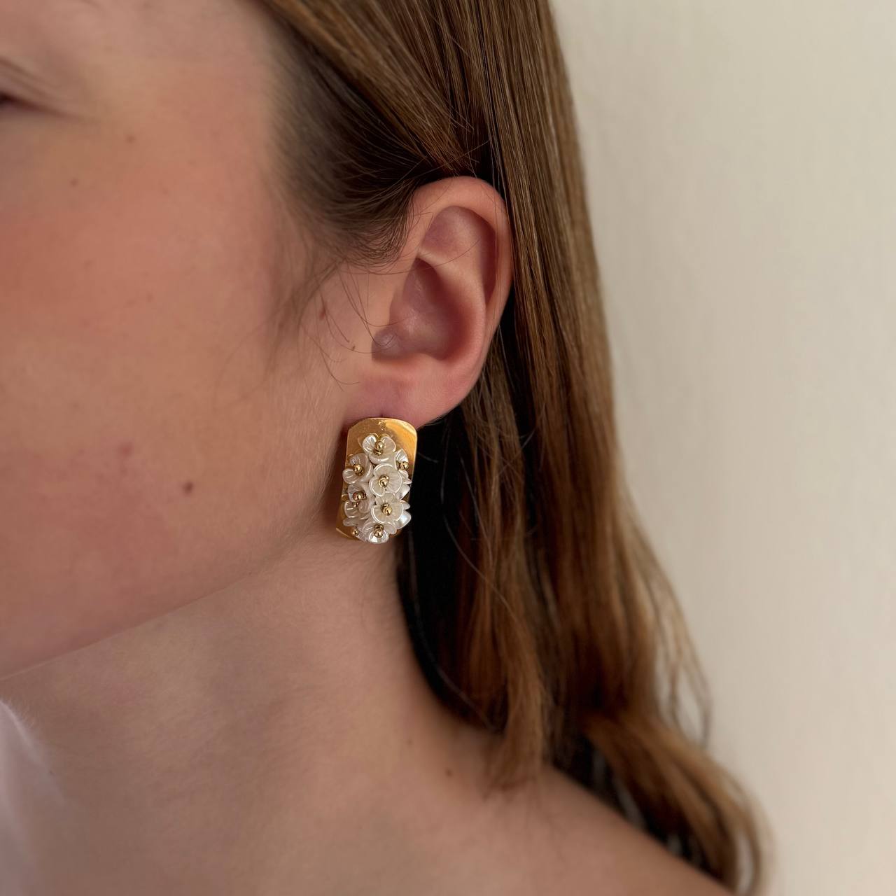 GISELLE Golden Flower Statement Earrings