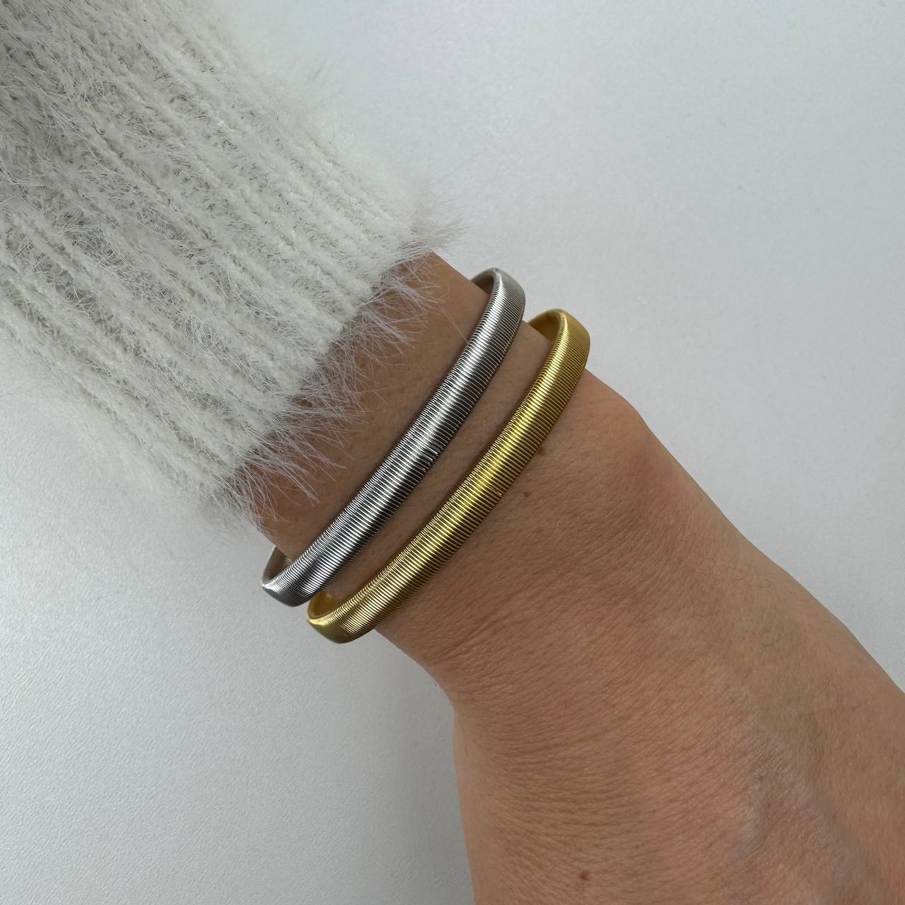 GIANNA Modern Golden/Silver Bangle Bracelet