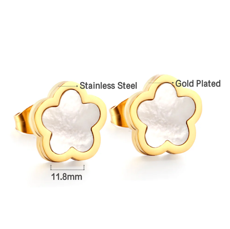 DANI Clover Stud Earrings Modern Golden Earrings